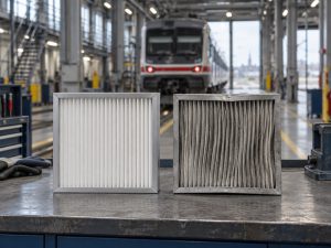 New cab filter beside old unit