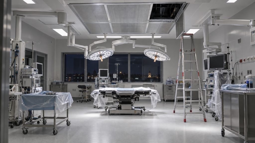 Operating theatre laminar-flow ceiling